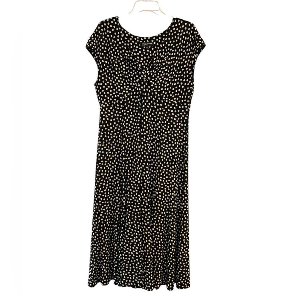Jones New York Cap Sleeve Polka Dot Dress